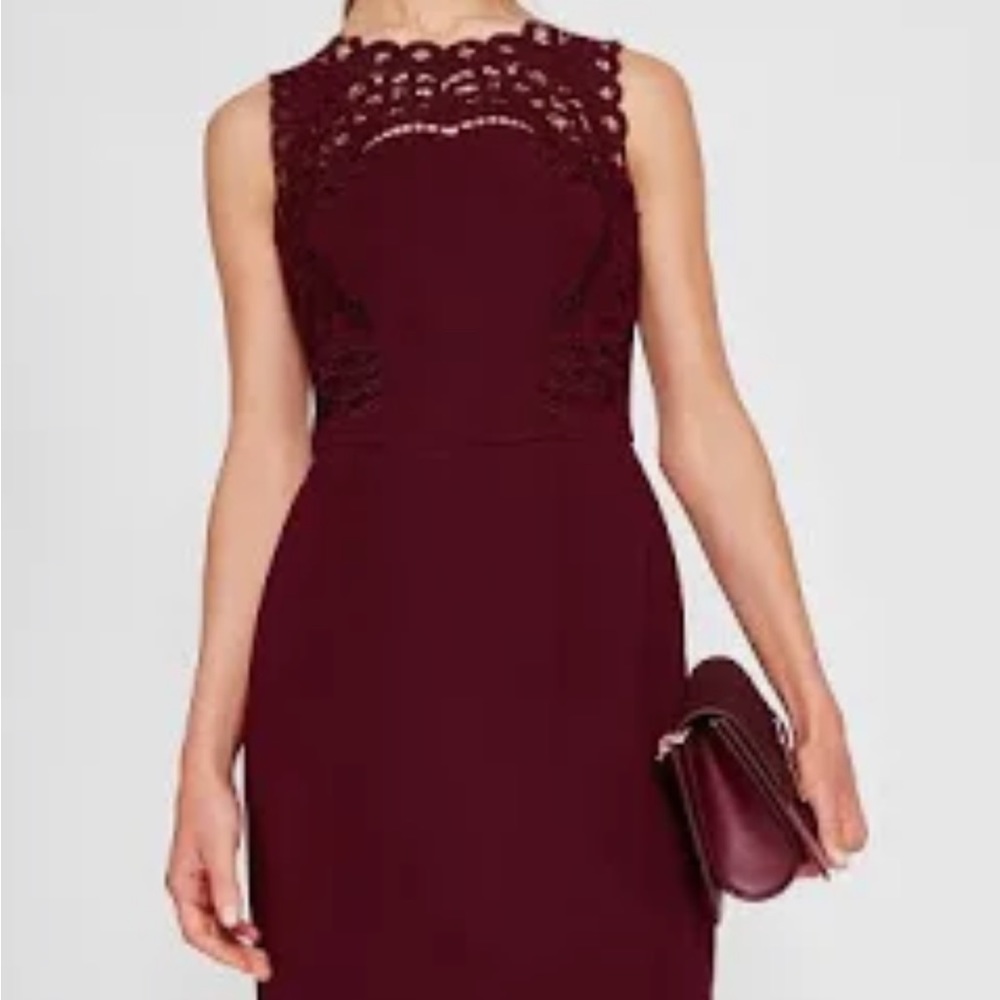 Ted Baker maroon dress British size 2 NWT